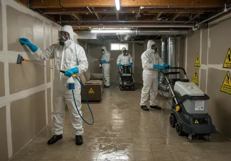 Basement Moisture Removal and Structural Drying process in Hillview, KY